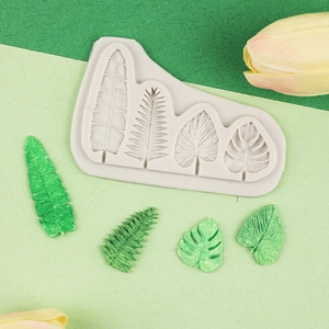 Silicone mold for tropical leaves like Monstera and palm for cake decoration and crafts