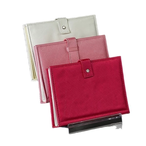 Thick transparent wallet and stationery display stand with tiered layout for desks