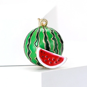 Watermelon Brooch Pin Alloy Enamel Fruit Shape Fashion Cute Jewelry Accessory For Women Girls Clothing Decoration