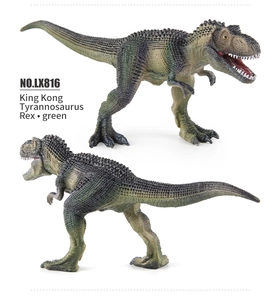 Primer plano del juguete Tyrannosaurus Rex mostrando escamas detalladas y piel texturizada