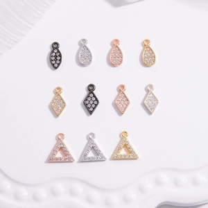 925 Sterlingsilber Zirkonia Raute Wassertropfen Dreieck Anhänger Für Damen DIY Schmuckherstellung Gold Roségold Halskettenherstellung