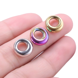 304 stainless steel hollow geometric round charms in silver, rainbow and gold for DIY jewelry