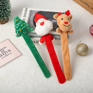 Braccialetti a scatto natalizi in peluche con Babbo Natale, Renna e Albero decorativo