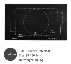 Détail du tapis de puzzle en feutre noir 99x66.5cm avec guides pour 1500 pièces