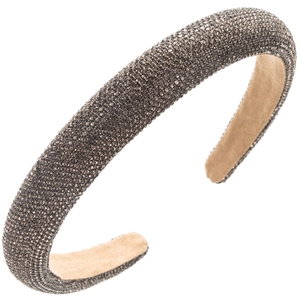 Détail du serre-tête rembourré avec strass brillants et doublure intérieure antidérapante