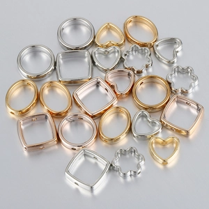 Assorted gold and silver hollow CCB heart and floral geometric beads for DIY jewelry making