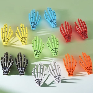 Skeleton Hand Bone Hair Clips Plastic Metal Claw Alligator Hairpins Halloween Cosplay Gothic Party Accessory