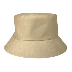 Classic minimalist beige cotton bucket hat for men and women with sun protection features