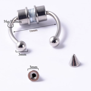 Technical detail of magnetic stainless steel septum ring with precise dimensions and ball parts
