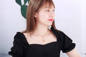 Elegant gold heart pendant necklace on model showing delicate chain and aesthetic fit