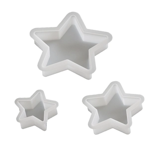 Tre dimensioni di stampi in silicone a stella 3D per candele e artigianato fai-da-te