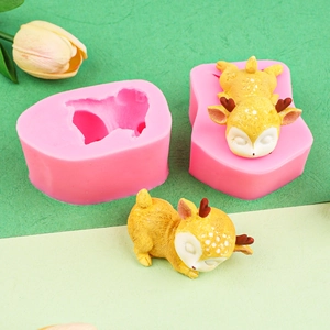 Niedliche Silikonform Hirsch für DIY Harz Handwerk und Kuchendekoration mit 3D Finish