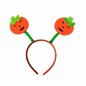 Halloween Pumpkin Headband Felt Jack-O-Lantern Hair Hoop For Masquerade Cosplay Costume Party Accessory For Kids Adults