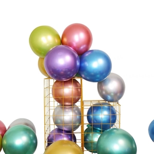 Mix of 10-inch thickened metallic balloons in vibrant colors for party scene decoration