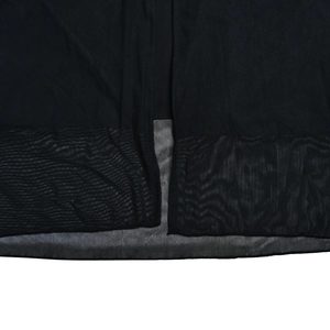 Macro detail of breathable black mesh fabric showing fine texture and sheer finish