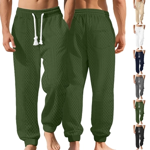 Pantalon jogger jacquard pour hommes avec cordon de serrage et chevilles resserrées