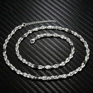 Edelstahl Kaffeebohnen Gliederkette Halskette Und Armband Mischfarben Hip Hop Mode Schmuck Für Männer Frauen Verstellbar