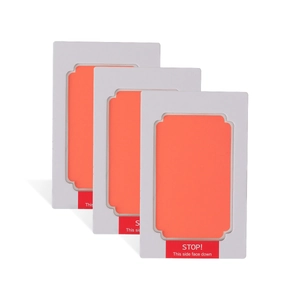 Set da tre cuscinetti d'inchiostro senza contatto arancione-rossi con cornici bianche