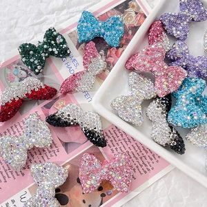 Sparkling rhinestone bow charms in assorted colors for DIY jewelry and hair accessories