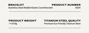 Details zum Hasen-Perlenarmband aus Titanstahl mit 10g Gewicht und Modellnummer E024