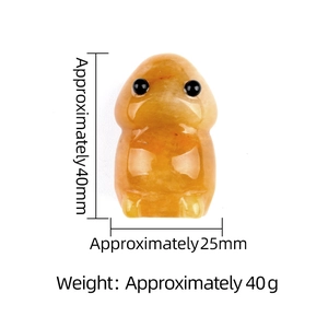 Natural yellow agate monster figurine with dimensions 40x25mm and 40g weight