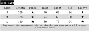 Detailed size guide table for bodycon mesh dress with length and bust measurements