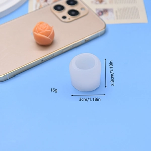 Macro view of 3D rose silicone mold with precise dimensions 3cm diameter for candle making