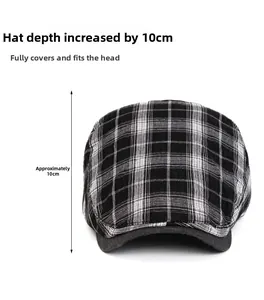 Détail de la casquette plate à carreaux avec couronne de 10 cm de profondeur pour un maintien sûr