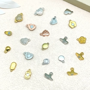 Detailed collection of heart and floral magnetic clasps in gold silver and rose gold metal
