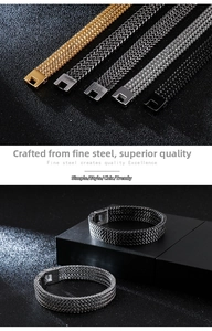 Detailed view of four dragon bone chains in gold, silver and black stainless steel