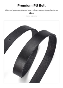 Detail of premium PU leather belt with grain texture and glossy finish for women