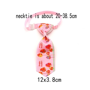 Pink pet Easter tie with colorful eggs and Happy Easter print for small dogs and cats
