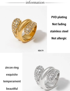 Details zu PVD-beschichteten Edelstahlringen mit Zirkonia-Steinen in Gold und Silber