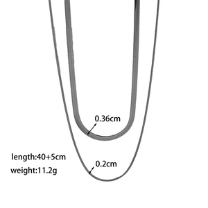 Vue détaillée des chaînes à maille serpent double avec dimensions de 0,36 cm et 0,2 cm