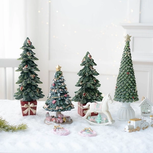 Arbre De Noël Décoration De Bureau Résine Musicale Rotatif Cheval À Bascule Décor De Table Maison Cadeau Créatif