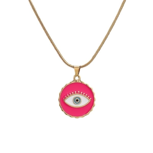 Evil Eye Pendant Charm Stainless Steel Enamel Round Nazar Jewelry Making DIY Accessories For Necklace Bracelet
