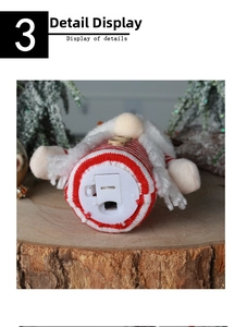 Detailed macro of the bottom battery compartment and power switch for glowing Christmas gnome