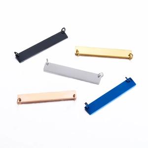 Polished rectangular stainless steel connectors in five colors for DIY jewelry making