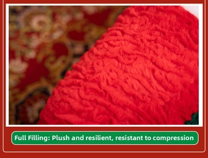 Close-up of fluffy red plush fabric showing the thick texture and soft material quality