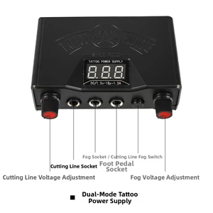 Digital tattoo power supply with dual control for lining and shading and DC 1.5-18V display