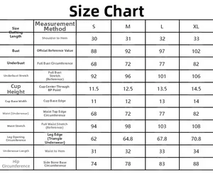 Size chart showing S to XL measurements for printed high waist bikini swimwear sets