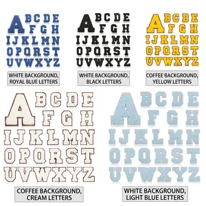Set di toppe con lettere A-Z in ciniglia in cinque colori per decorazione vestiti