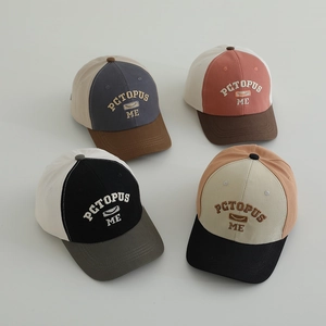 Kids vintage baseball cap with ME embroidery in four assorted color block styles