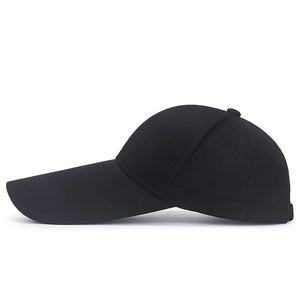 Classic black 14cm long brim baseball cap for sun protection in a minimalist outdoor style