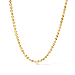 Golden heart-shaped link necklace for women made of durable stainless steel