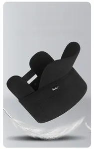 Detail view of winter thermal flat top hat with foldable ear flaps and fleece lining