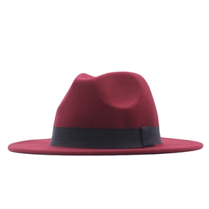 Women's Wide Brim Felt Fedora Hat British Style Jazz Hat With Satin Ribbon Casual Elegant Sun Hat For Outdoor Travel