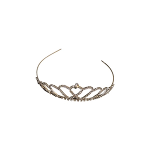 Serre-tête couronne cœur élégant avec strass brillants et perles pour la mariée