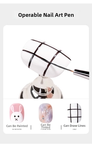 Detailed view of fine tip nail art liners for painting patterns and precision grid lines