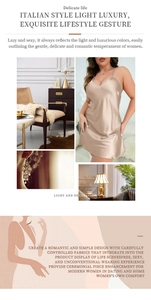 Dettaglio della camicia da notte in raso champagne con spalline e scollatura a V